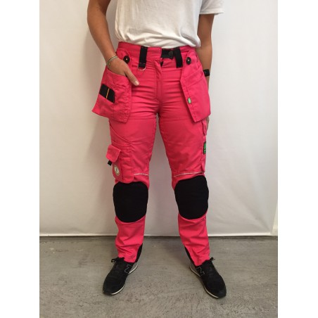 Pantalon femme multipoches L'ARTISAN BELGE FUSHIA Pantalon femme multipoches L'ARTISAN BELGE FUSHIA
