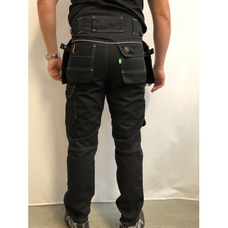 Pantalon de travail PXIII noir surpiqûres blanches L'ARTISAN BELGE Pantalon de travail PXIII noir surpiqûres blanches L'ARTISAN BELGE