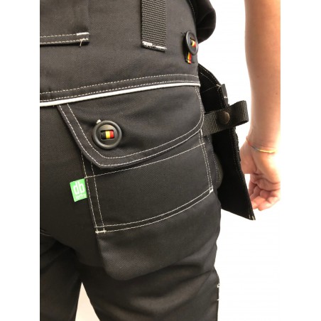 Pantalon de travail PXIII noir surpiqûres blanches L'ARTISAN BELGE Pantalon de travail PXIII noir surpiqûres blanches L'ARTISAN BELGE
