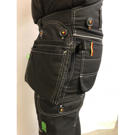 Pantalon de travail PXIII noir surpiqûres blanches L'ARTISAN BELGE Pantalon de travail PXIII noir surpiqûres blanches L'ARTISAN BELGE