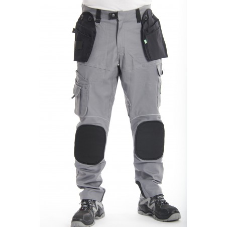 CXS Pantalon de Travail Krystof pour Homme avec Poches genouillères très Robuste Pantalon de Travail Robuste avec Bretelles Pantalons de Jardin Cargo Salopettes de Travail 