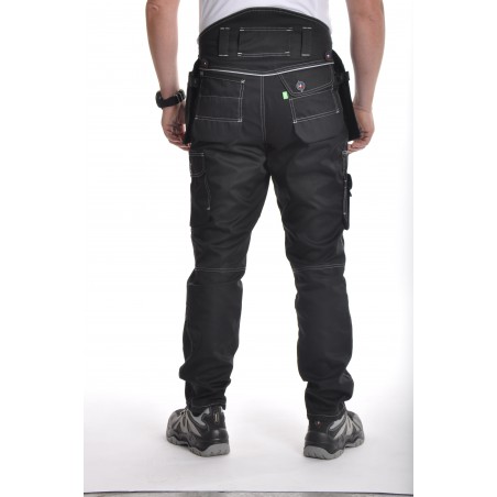 Pantalon de travail PXIII noir surpiqûres blanches L'ARTISAN FRANÇAIS Pantalon de travail PXIII noir surpiqûres blanches L'ARTISAN FRANÇAIS