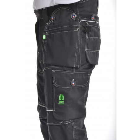 Pantalon de travail PXIII noir surpiqûres blanches L'ARTISAN FRANÇAIS Pantalon de travail PXIII noir surpiqûres blanches L'ARTISAN FRANÇAIS