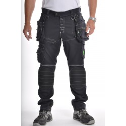 Pantalon de travail multipoches haut de gamme avec genouillères fixes