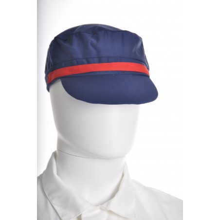 Casquette marine bande rouge