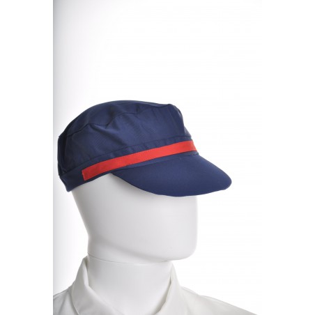 Casquette marine bande rouge