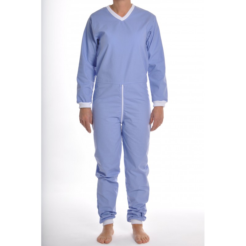 Achat Grenouillère adulte en toile bleue ciel pas cher dbvetpro