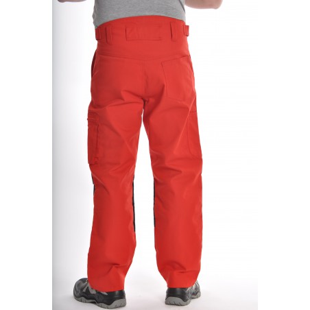 Pantalon Multipoches Rouge avec genouillères amovibles