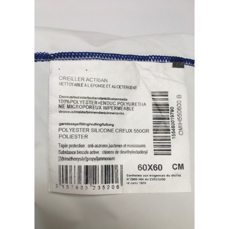 Oreiller imperméable et antibactérien ACTIBAN Oreiller imperméable et antibactérien ACTIBAN