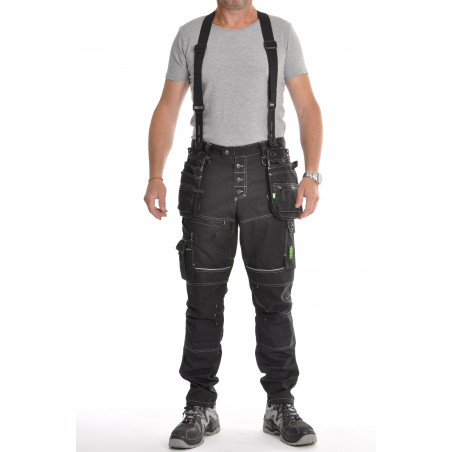 Pantalon de travail PXIV AGA noir avec bretelles Pantalon de travail PXIV AGA noir avec bretelles