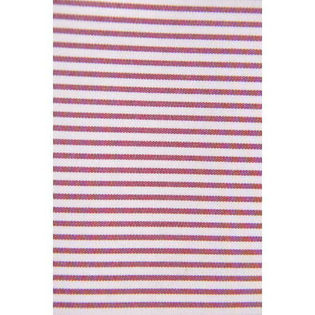Tissu 1225 VT2, Popeline, 200g/m², Rayé bordeaux et blanc Tissu 1225 VT2, Popeline, 200g/m², Rayé bordeaux et blanc