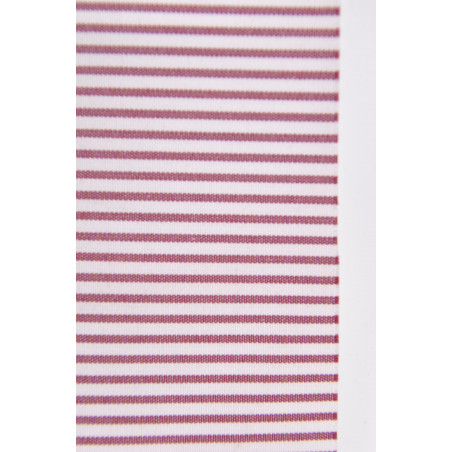 Tissu 1225 VT2, Popeline, 200g/m², Rayé bordeaux et blanc Tissu 1225 VT2, Popeline, 200g/m², Rayé bordeaux et blanc