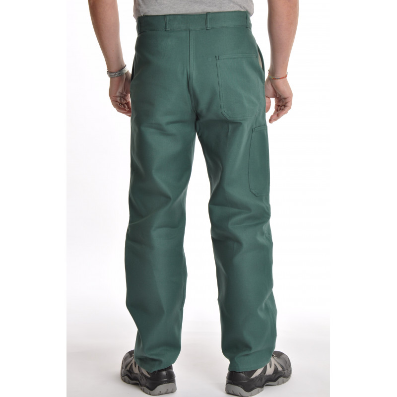 Pantalon de travail 100% COTON VERT - GRIS - ProtecNord : vêtements