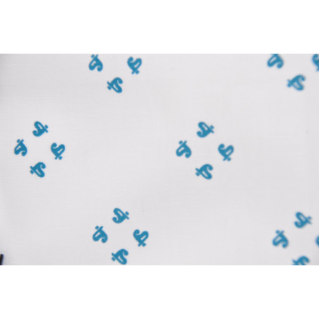 Tissu Toile, Imprimé, 140g/m², Blanc à motifs verts Tissu Toile, Imprimé, 140g/m², Blanc à motifs verts