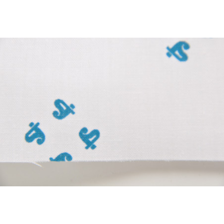 Tissu Toile, Imprimé, 140g/m², Blanc à motifs verts Tissu Toile, Imprimé, 140g/m², Blanc à motifs verts