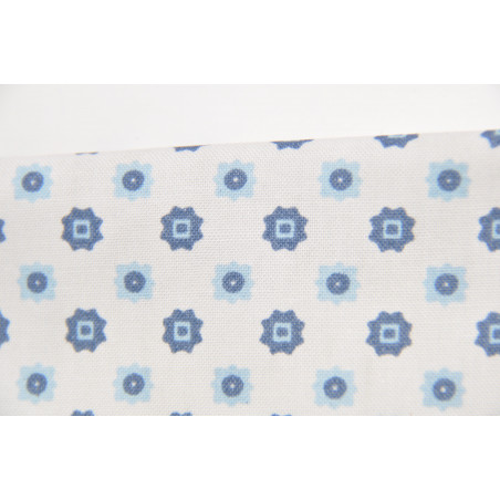 Tissu RENFORCE, Imprimé, 135g/m², Blanc à motif Square Gratté