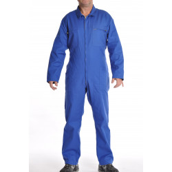 Combinaison de travail bleu bugatti en coton zip central