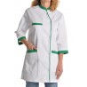 Veste médicale femme blanche et verte