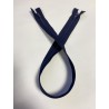 Fermeture à glissière nylon double curseur bouche à bouche marine 60 cm