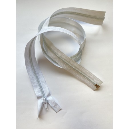 Fermeture à glissière nylon séparable maille 6 blanche 140 cm