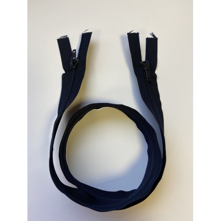 Fermeture à glissière nylon double curseur bouche à bouche maille 6 marine 75 cm Fermeture à glissière nylon double curseur bouche à bouche maille 6 marine 75 cm