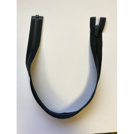 Fermeture à glissière plastique séparable maille 6 noire 53 cm