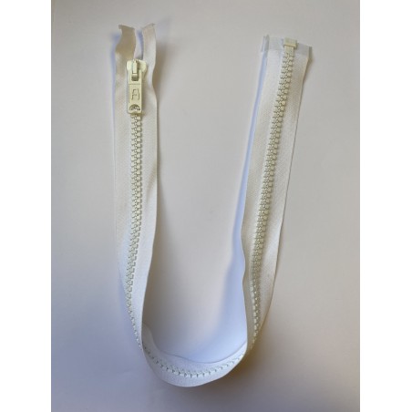 Fermeture à glissière plastique séparable maille 9 blanche 60 cm