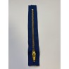 Fermeture à glissière métal standard maille 6 bleue 17 cm
