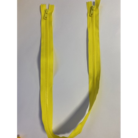 Fermeture à glissière injectée double curseur bouche à bouche maille 6 jaune 75 cm