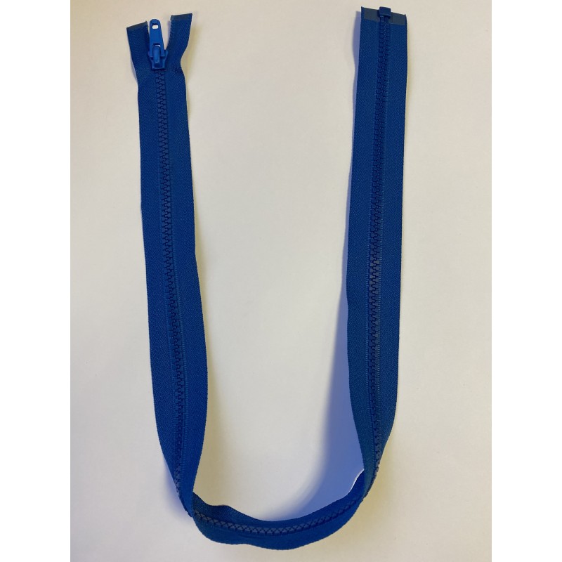 Fermeture à glissière plastique séparable maille 6 bleue 65 cm