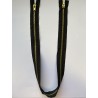 Fermeture à glissière métal double curseur bouche à bouche maille 6 noire 68 cm