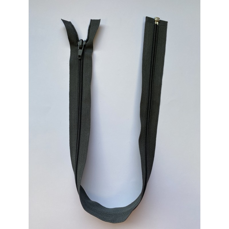 Fermeture à glissière nylon séparable maille 6 grise 55 cm