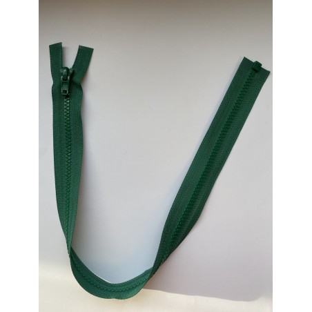 Fermeture à glissière plastique séparable maille 6 verte 50 cm