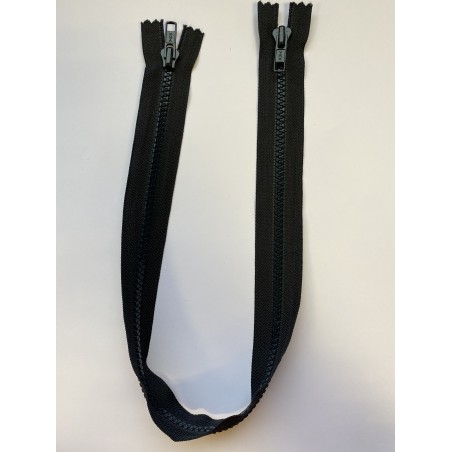 Fermeture à glissière injectée double curseur bouche à bouche maille 6 marine 55 cm Fermeture à glissière injectée double curseur bouche à bouche maille 6 marine 55 cm