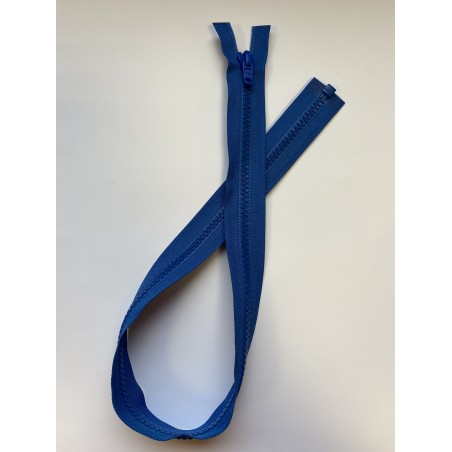 Fermeture à glissière plastique séparable maille 6 bleue 60 cm
