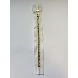 Fermeture à glissière métal standard maille 6 blanche 22 cm