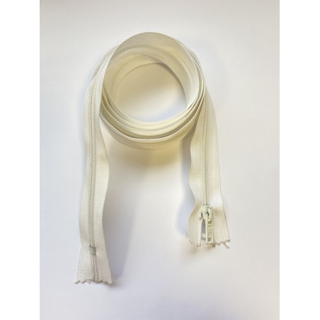 Fermeture à glissière nylon standard maille 6 blanche 145 cm