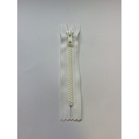Fermeture à glissière injectée standard maille 6 blanche 13 cm