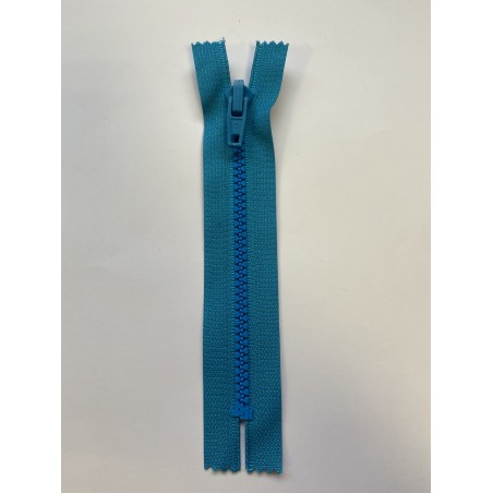 Fermeture à glissière plastique standard maille 6 bleue 15 cm