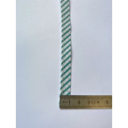 Passe-poil mèche polyester 2 mm blanc à rayures vertes 10 mm