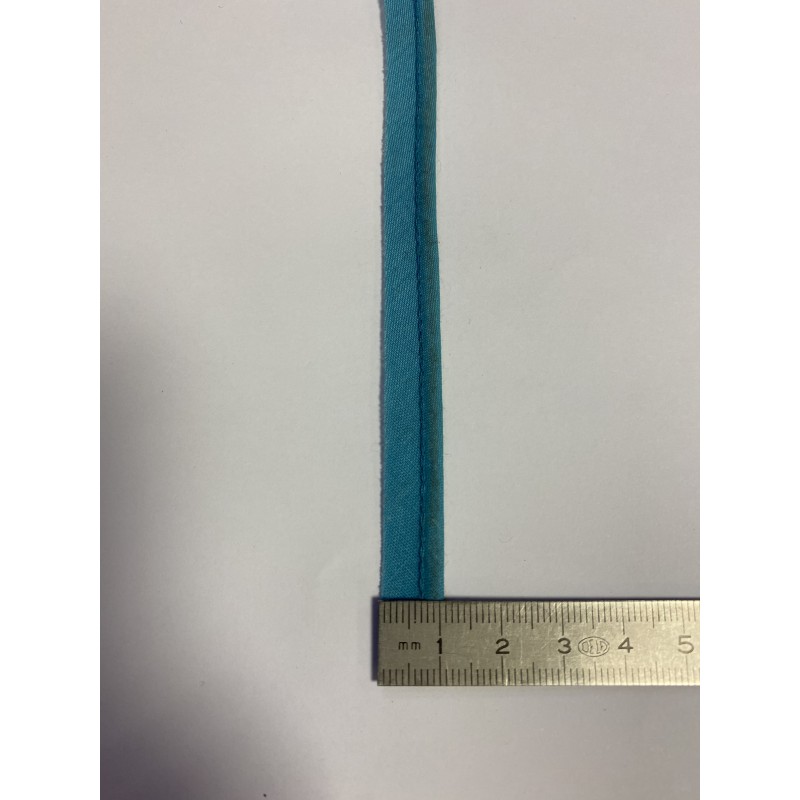 Passe-poil mèche coton 2 mm turquoise 10 mm