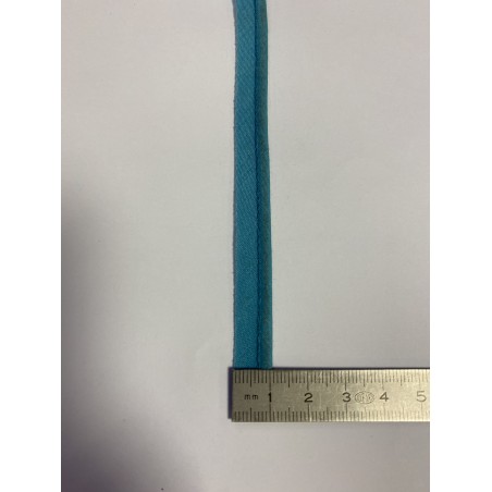 Passe-poil mèche coton 2 mm turquoise 10 mm