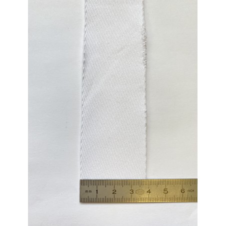 Biais coton/polyester blanc 40 mm