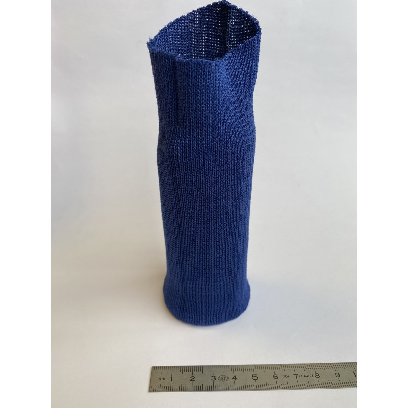 Bord côte coton tubulaire poignet bleu 60 mm