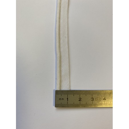 Passe-poil mèche coton 3 mm blanc 12 mm