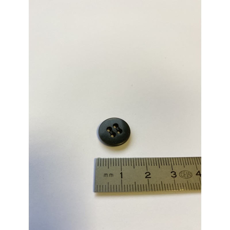 Bouton lentille gris foncé 4 trous 14 mm