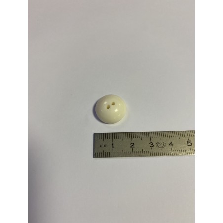 Bouton blanc demi sphère 2 trous 18 mm