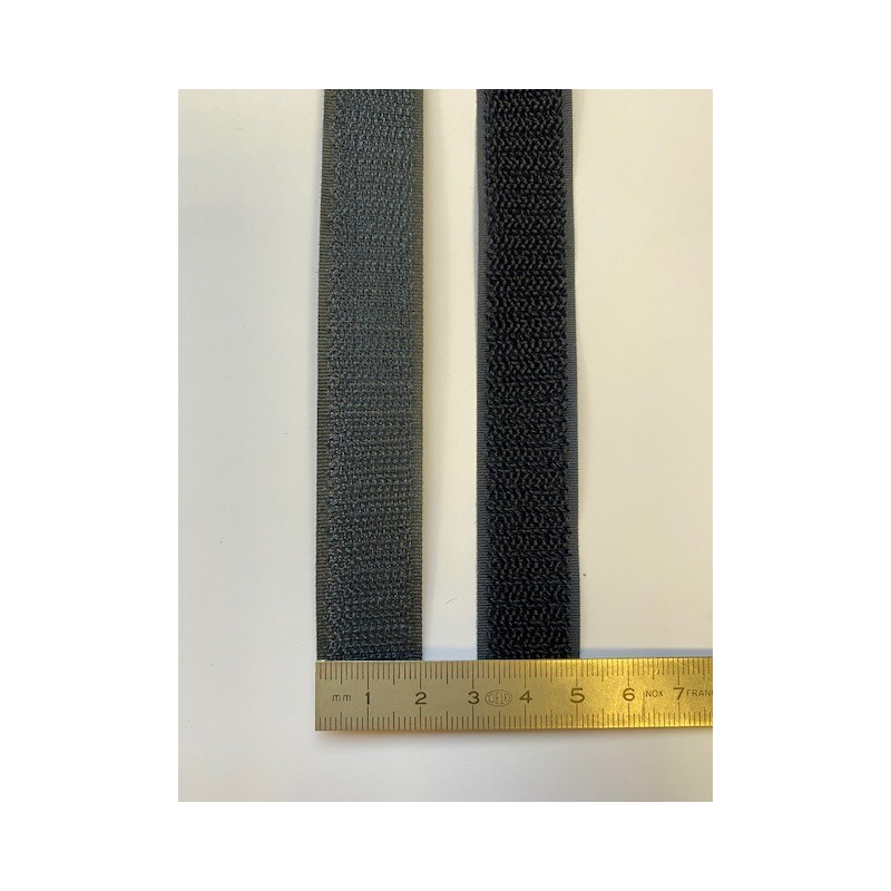 Bande auto-agrippante noire 20 mm