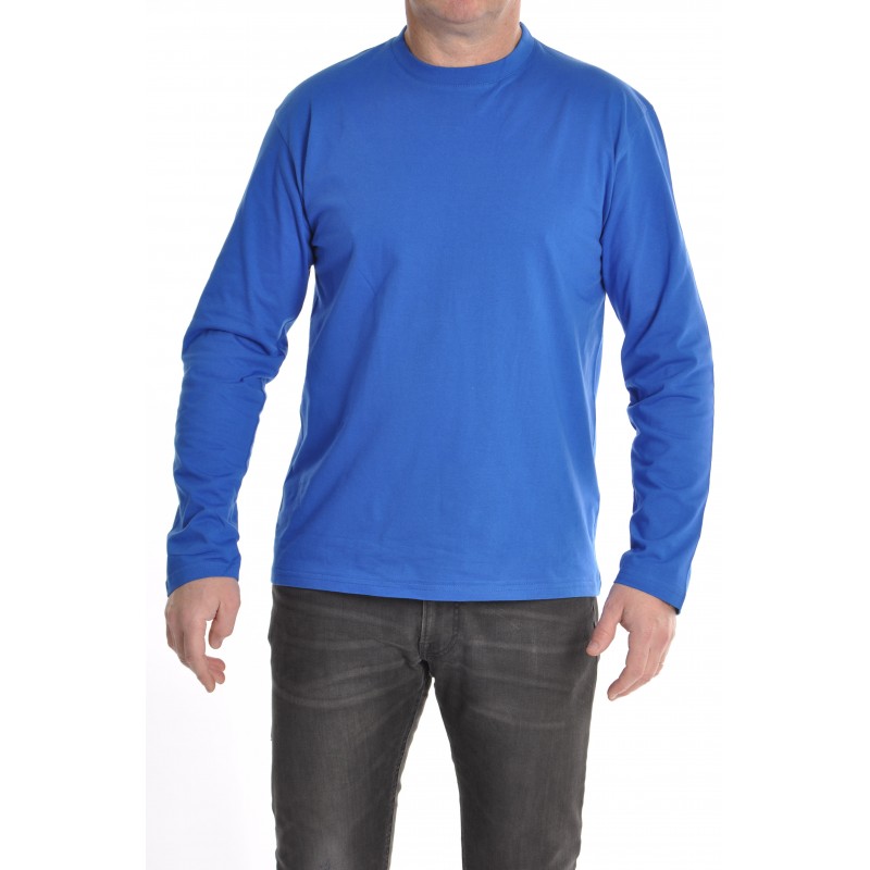 tee shirt bleu manches longues