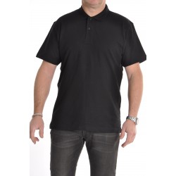 Polo noir manches courtes